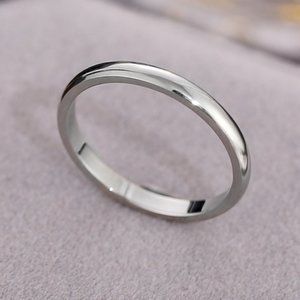 NEW Simple Silver 2mm Stackable Band Ring